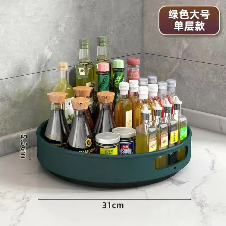 New rotating multi-functional corner shelf for kitchen spices, living room countertops, bathroom makeup storage - medium to tall