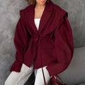 cross-border e-commerce women's fashion: european and american summer new arrivals - stylish, figure-flattering, tie-waist, versatile v-neck blazer jacket
