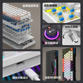 Raiku g83 true mechanical keyboard - wired rgb gaming keyboard with dazzling gradient colors, knob, and blue switches