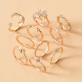 Wholesale full diamond rings: european and american cross-border jewelry, trendy ins style star rings, women's niche light luxury ring sets and accessories