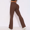 New arrival cross-border breathable brushed high waist elastic butt lift casual wide leg nine-point pants running fitness yoga bottom pants