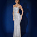 New summer european and american style women's sexy elegant glitter beaded strappy long evening gown dress