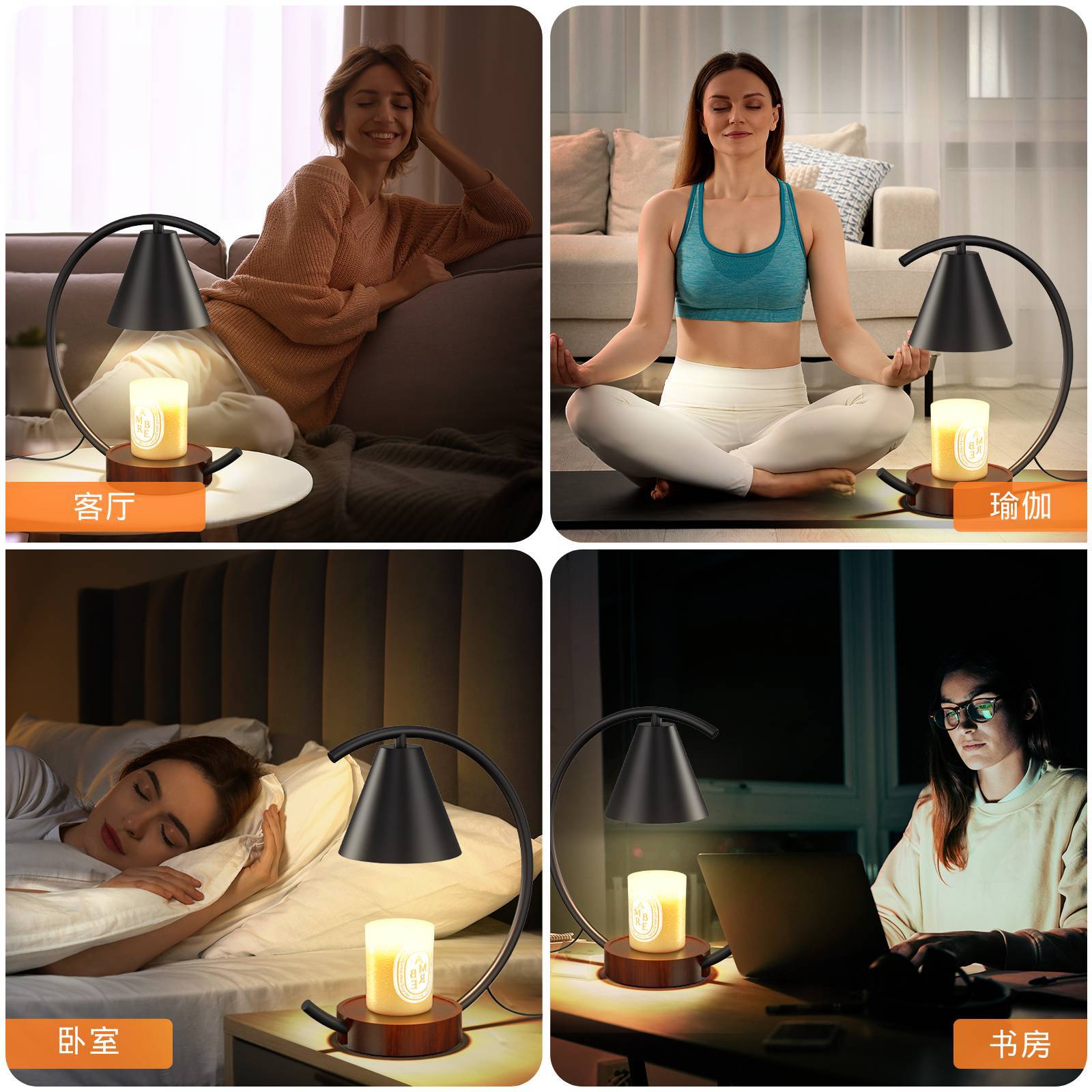 Timable dimming aromatherapy wax melting lamp ambient lamp bedroom bedside lamp simple high-end desk lamp  hot-selling