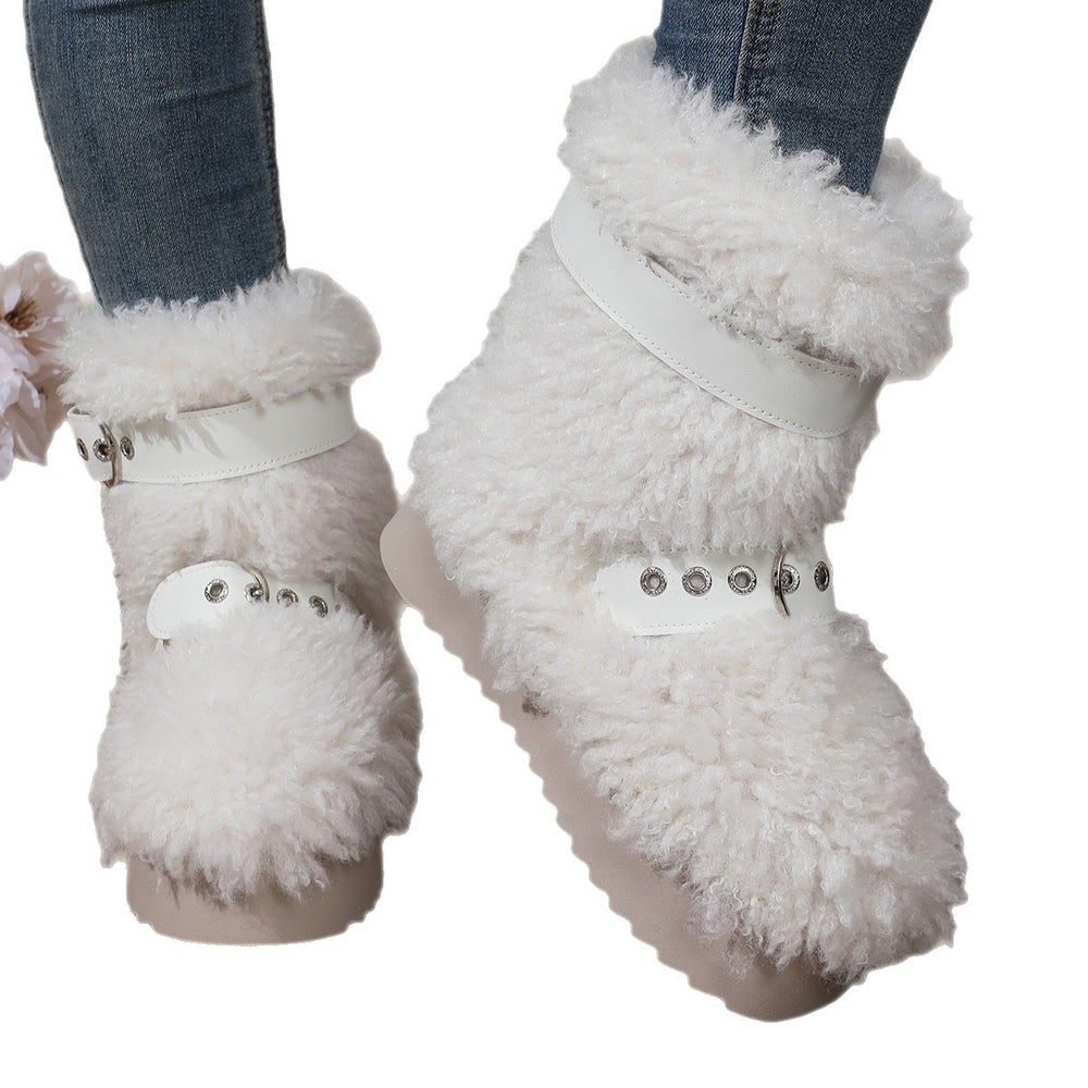 Plus size women's winter snow boots - new  collection: fleece-lined, extra thick, warm cotton shoes with non-slip soles