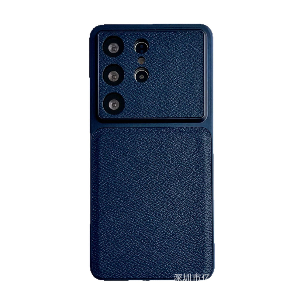Suitable for samsung s26ultra plain leather mobile phone case small v pattern anti-fall simple cross-border s25 protective cover foreign trade case