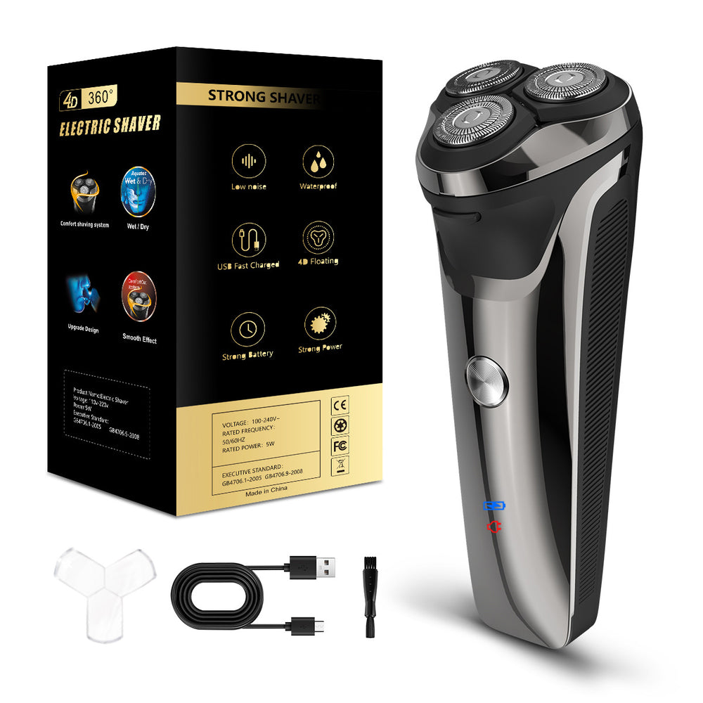 electric shaver for men, fully washable, floating head, rechargeable razor, body washable