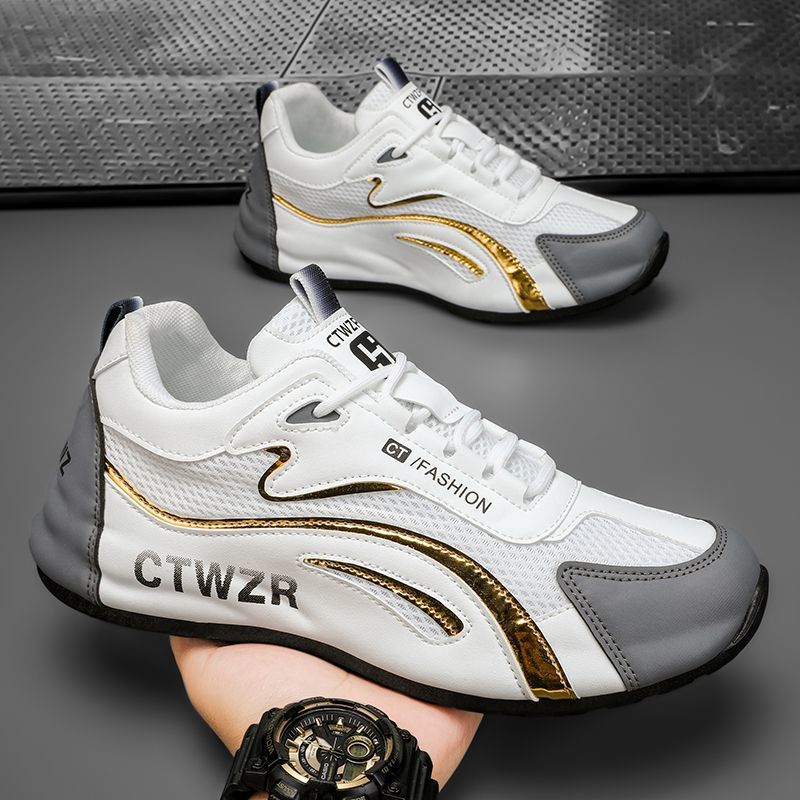 Men's 2025 winter new lightweight athletic casual shoes - breathable, odor-resistant, mesh upper, chunky sole, versatile dad shoes