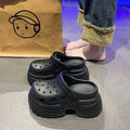 10cm thick sole eva clogs women's outwear heightened toe slippers women's new high heels women's sandals beach shoes