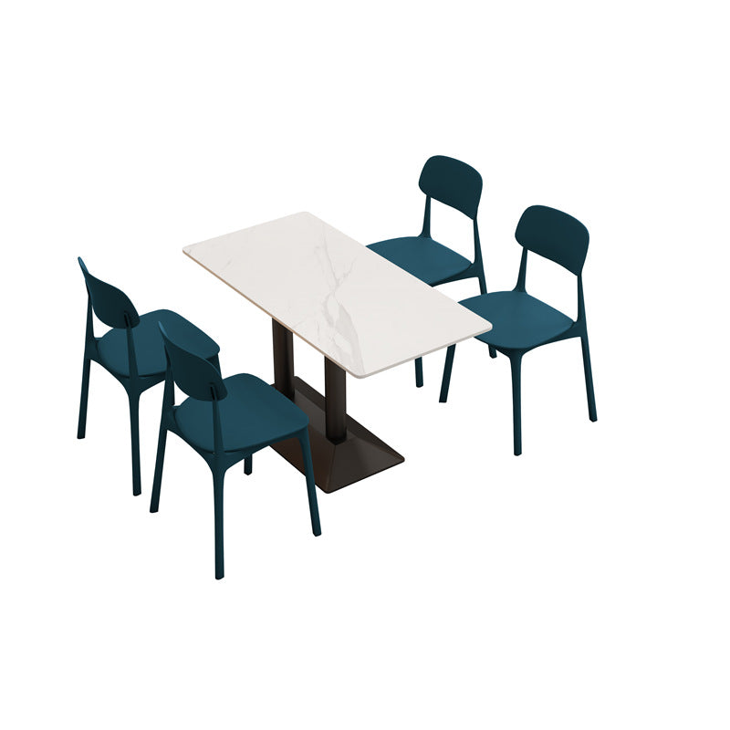 Company staff canteen dining table and chairs student canteen snack bar combination catering commercial 4 staff school restaurant