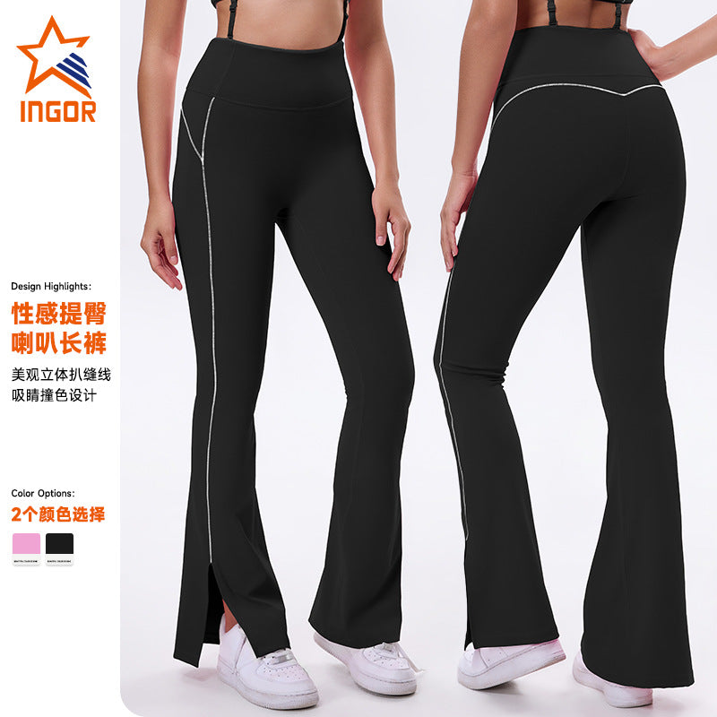 high waist butt lift yoga pants women's fashionoutwear peach butt outdoor sports fitness pants without front wave loose pants