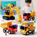 Kids' realistic inertia-powered construction vehicle model toys - excavator, dump truck, mixer truck, crane - perfect gift for boys