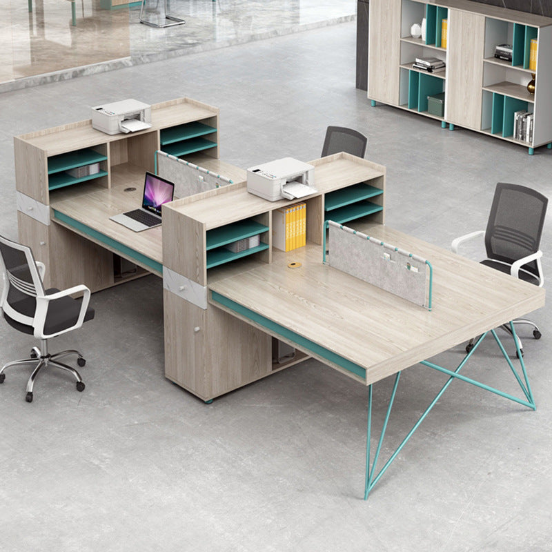 Saint li staff office desk - minimalist modern financial desk and chair set, computer desk, card slot, stylish employee office desk