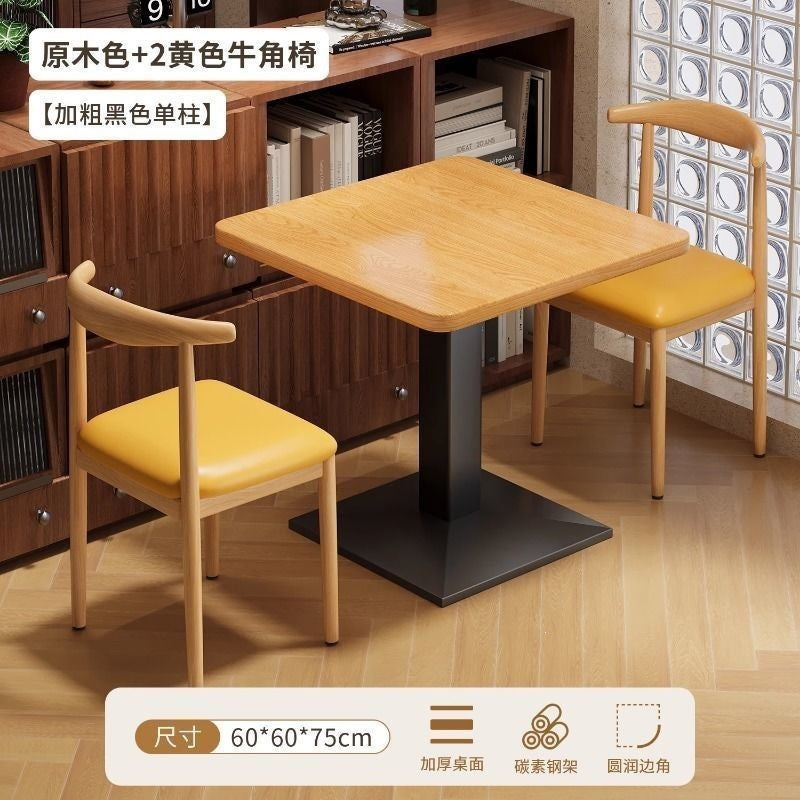 Commercial restaurant tables and chairs breakfast restaurant snack noodle shop long table milk tea barbecue restaurant one table four chairs combination dining chair