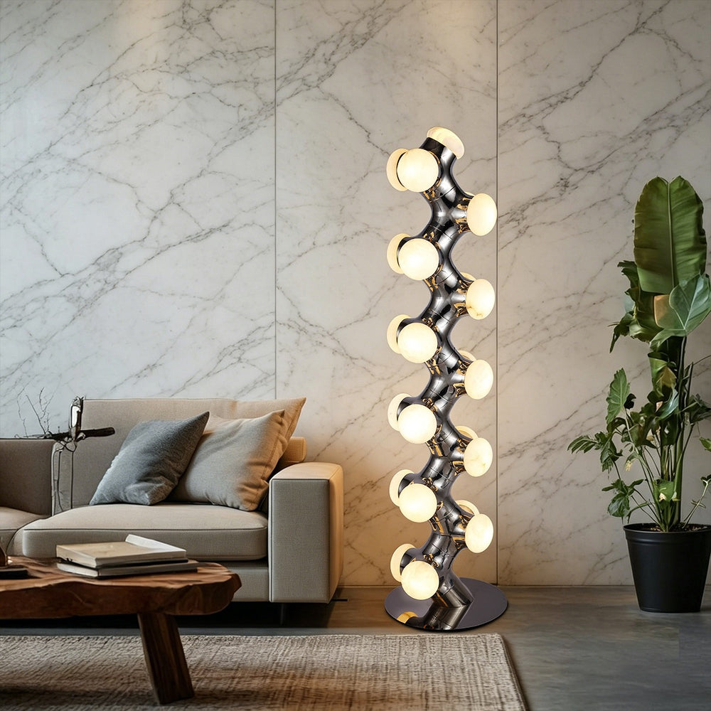 Spanish imported marble designer floor lamp - perfect for living rooms, studies, high-end luxury hotels, and villa lobbies