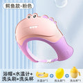 Crocodile shower cap - pink + shampoo brush + shampoo cup + water thermometer