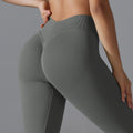 fashion seamless knittingpure colorv waist tight high elastic butt lifting yoga clothes sports running fitness yoga pants