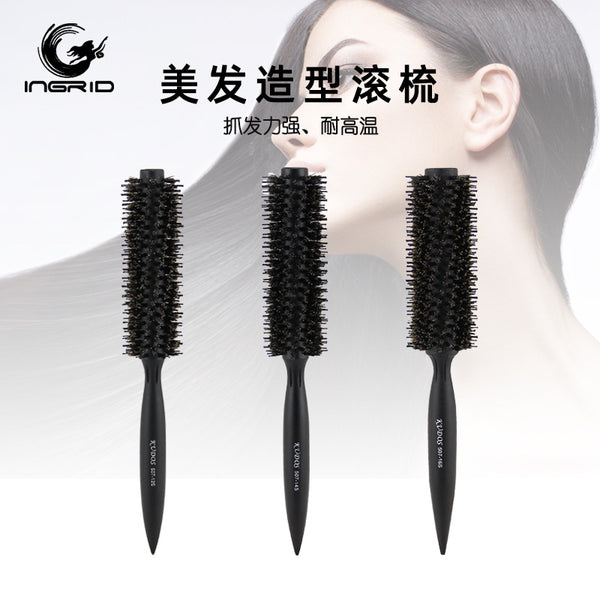 Hair styling roller comb, strong grabbing power, high temperature resistant cylindrical comb, hair salon inner buckle, bangs, curly hair, big waves, roller comb