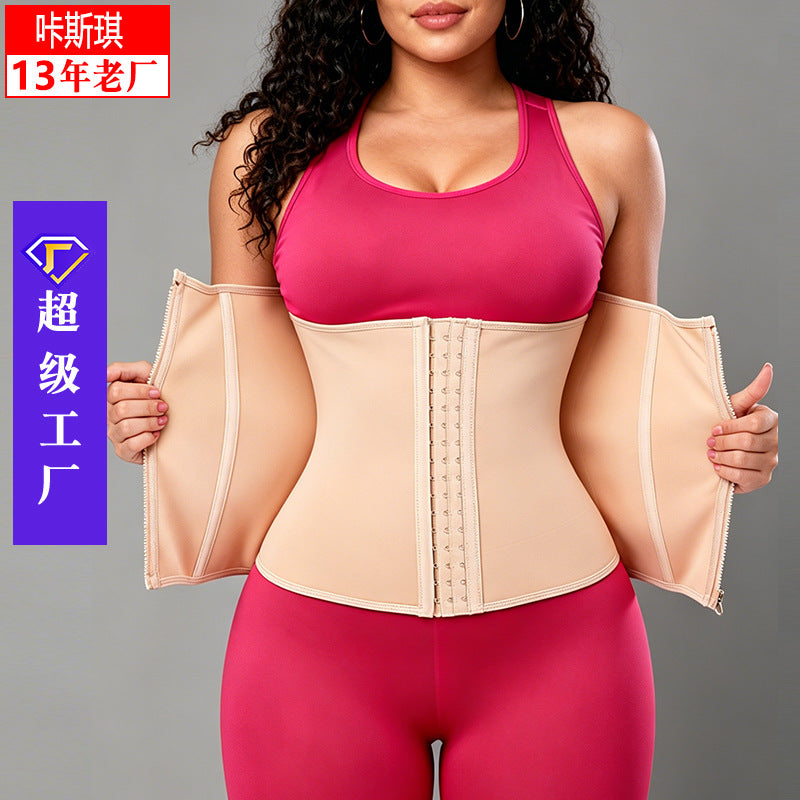 【lightweight】european and american style 2-layer high-waisted shapewear waist trainer - slimming, sweat-enhancing, and supportive