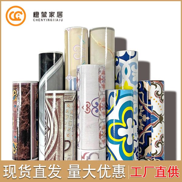 Self-adhesive sticker marble pattern waterproof and oil-proof kitchen counter desktop renovation furniture imitation tile with adhesive wall wallpaper