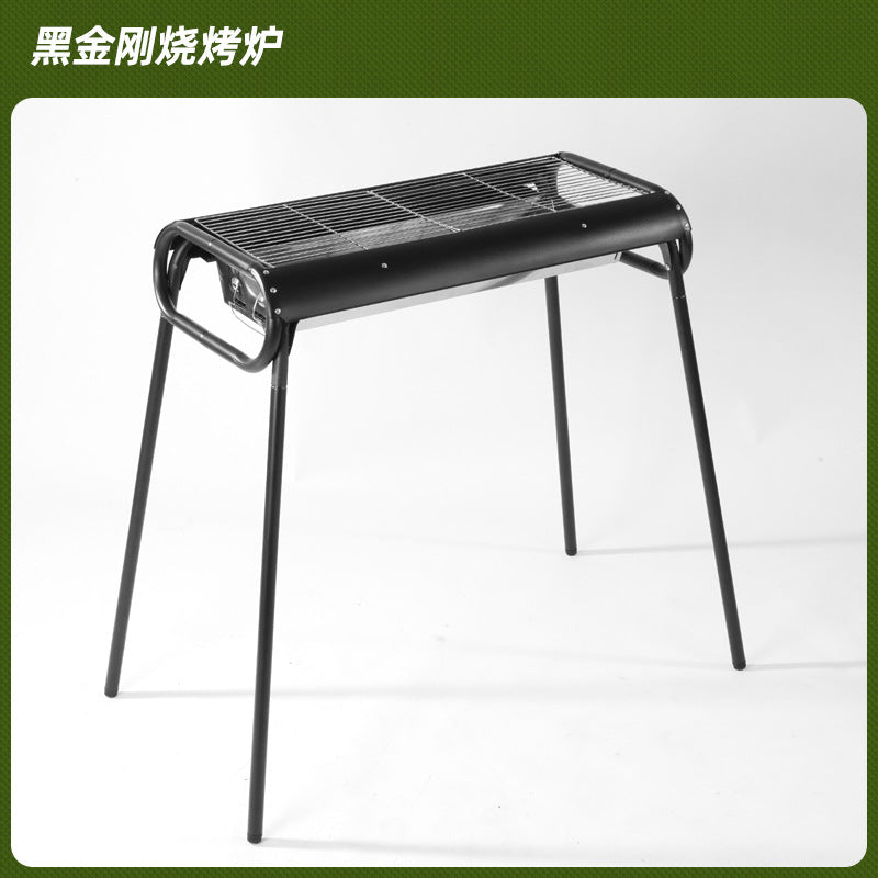 Outdoor bbq grill foldable smokeless bbq grill for homelargethickened bbq portable stainless steel mesh carbon grill