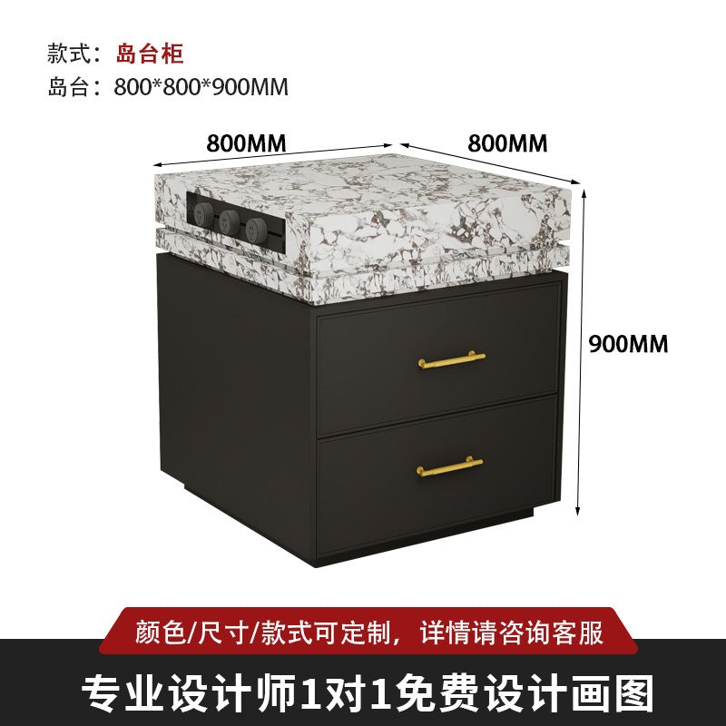 Rock slab island dining table integrated open kitchen dining room island multi-functional rock slab storage console dining table