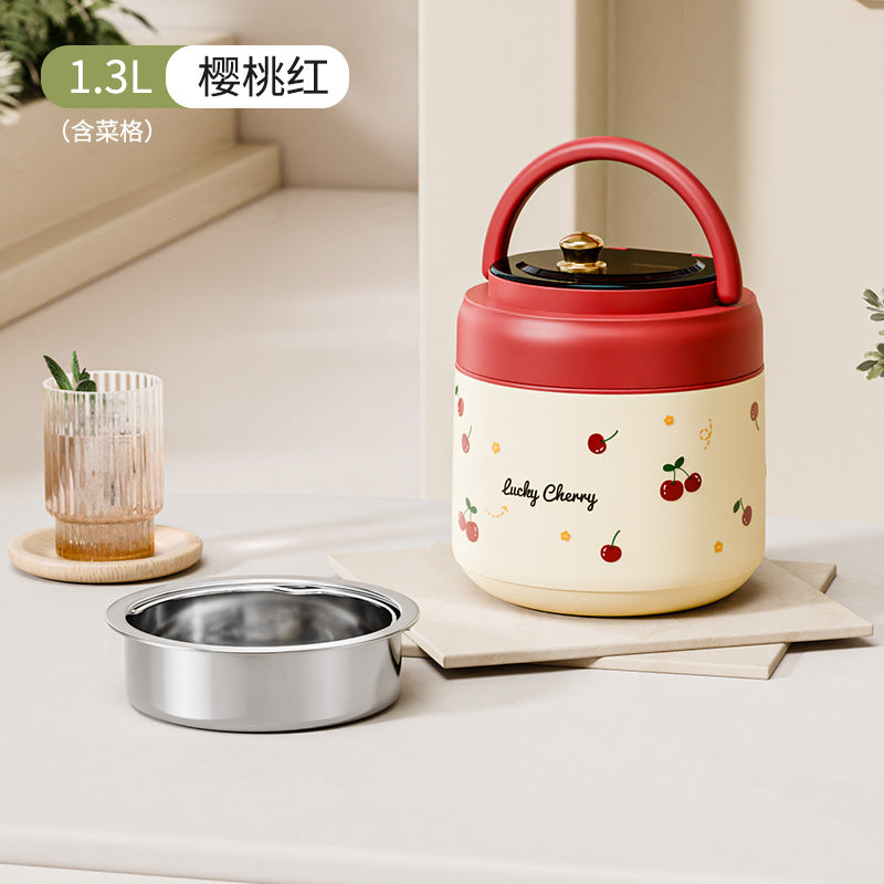 New 304 stainless steel insulated lunch box double-layered pot for office workers with rice bucket multi-layered compartment without odor gift