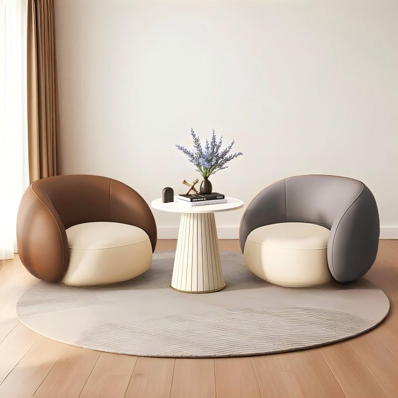 Modern minimalist single sofa and coffee table set - ideal for beauty salons, casual reception areas, office waiting rooms, sales centers, and negotiation spaces