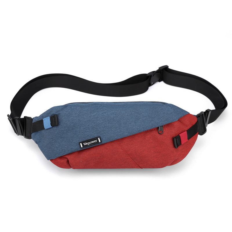 New Hong Kong wind locomotive color matching cycling bag outdoor travel fanny pack versatile mobile phone messenger bag travel commuter fanny pack