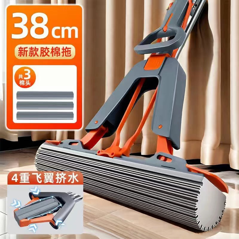 new sponge absorbent mop head - efficient one-wipe, two-clean, hands-free cleaning tool - sponge mop for home use