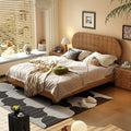 French antique style retro wooden bed 1.8 double bed master bedroom small apartment wedding bed modern simple 1.5 b&b
