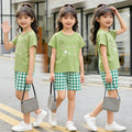 Girls' summer outfit set  new style: girls' shorts and top two-piece set for mid-to-large children, sweet summer style
