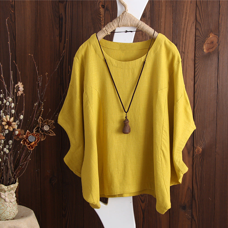 new arrival: women's casual cotton linen oversized t-shirt with drop shoulder and ruffle sleeves - wholesale available for , , and european & american markets