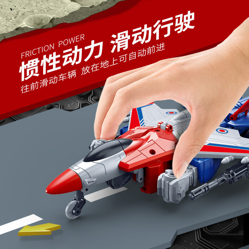 kids transforming robot inertial toy car aircraft war fighter fighter artificial model factory direct sales