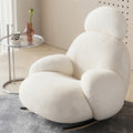 Cream style large white chair popular bedroom sofa single rocking chair lazy sofa casual modern balcony rest chair