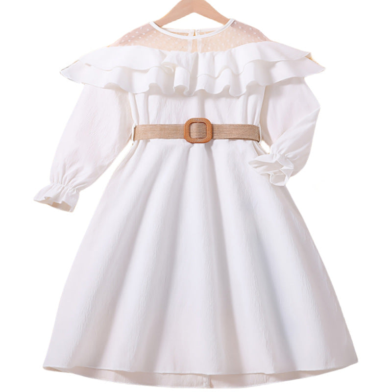 Girls' bohemian dress -  spring collection - cross-border style - patchwork mesh lace princess dress - girls' skirt