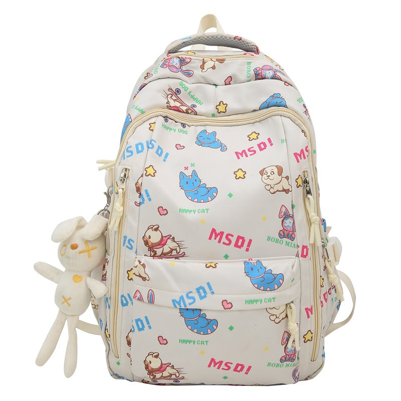 Backpack Men's Simple Large Capacity Travel Backpack Women's Casual Japanese Junior High School Student High School Student School Bag Men