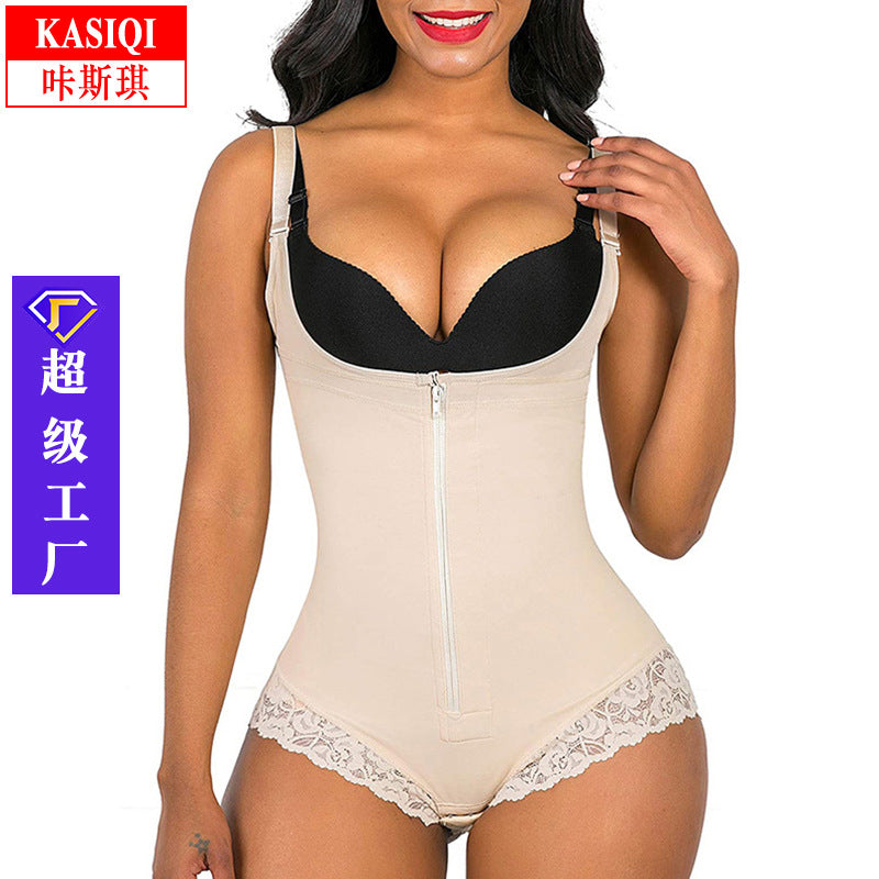 Bodyshaper xiyin tik one-piece body shaping garment zipper triangle zipper hip lifting body shaping tummy control corset