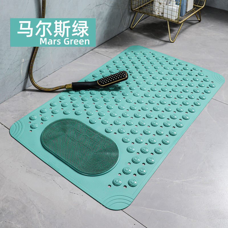 Bathroom floor mat, solid color non-slip massage mat, environmentally friendly PVC waterproof toilet, hotel toilet floor mat, one piece is sent on behalf of others.