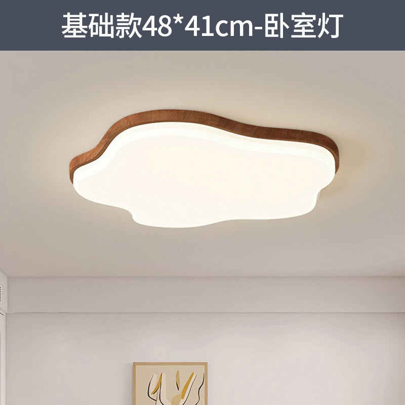 Living room ceiling light log wind hall light wood grain eye protection ultra-thin medieval bedroom light whole house lighting combination package