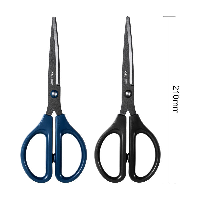 Deli 0604-F black blade scissors stainless steel scissors are not easy to viscose scissors handmade paper scissors exquisite, wholesale