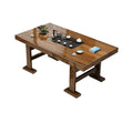 Solid wood large board tea table and chair combination, one table and five chairs, new chinoiserie office coffee table, for home living room casual tea making table