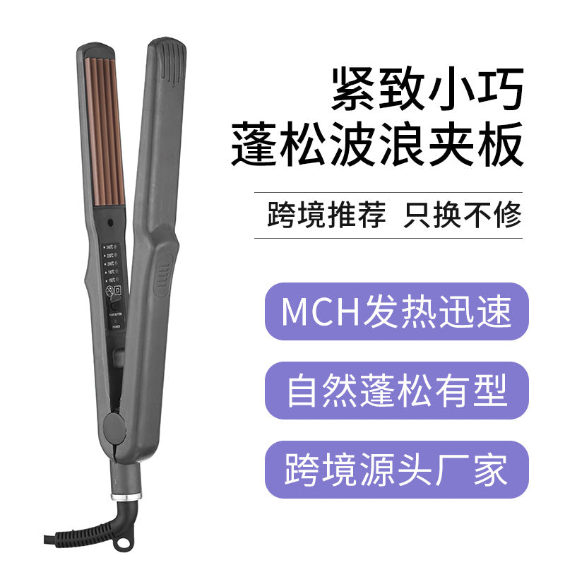 corn silk splint roll straight dual-purpose curling iron large wave straight hair short hair men special curling iron us standard