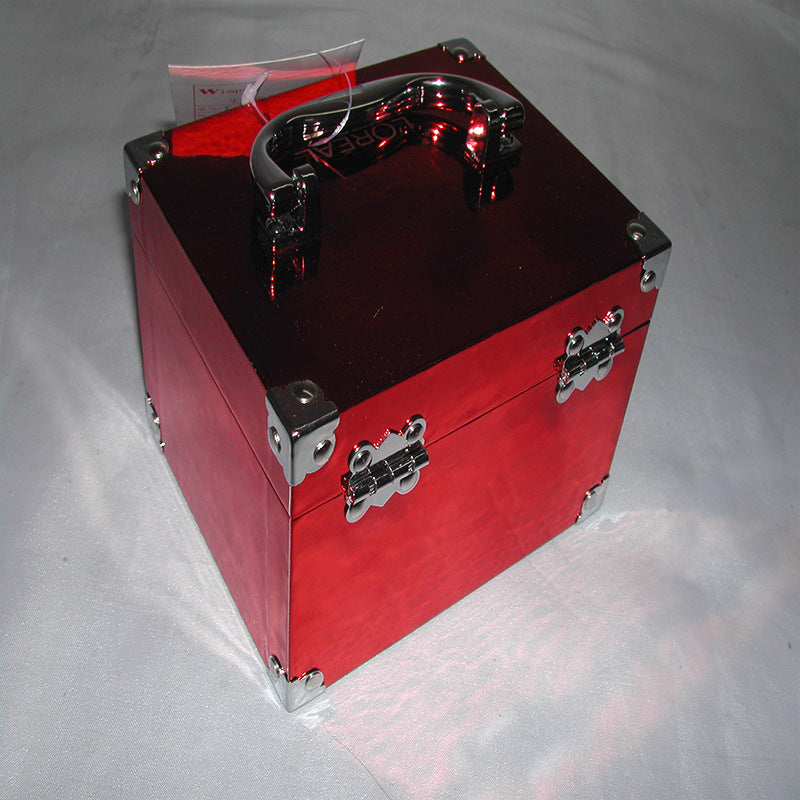 High-value cartoon cosmetic case Portable large-capacity skin care product sorting storage box Aluminum alloy storage suitcase