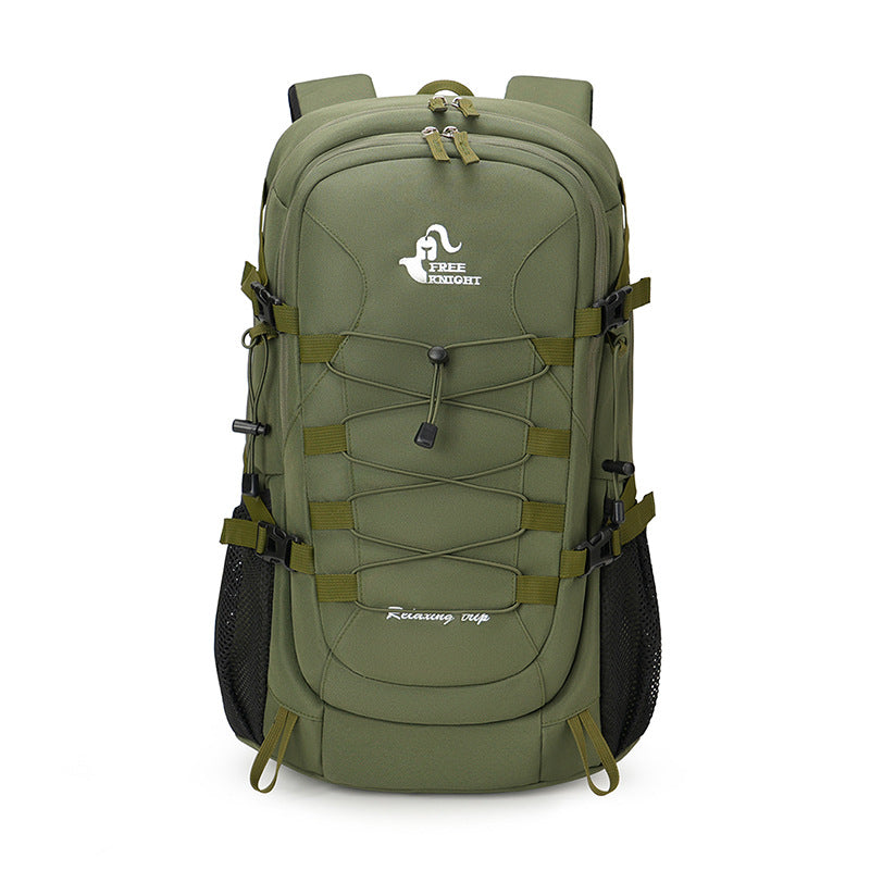 Cross-border mountaineering bag 40L waterproof Oxford cloth mountaineering bag, men's and women's outdoor sports backpack with rain cover