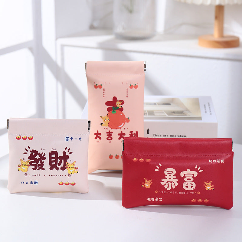 Sanitary napkin storage bag women's explosion cute cartoon lipstick cosmetic bag small portable large capacity