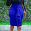 D315 in stock european and american clothing  autumn new arrivalfashion hip cover sexy silm zipper plus size african skirt