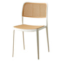 Nordic dining chair, rattan-effect plastic chair, outdoor & home use, stackable, trendy backrest chair, casual computer desk chair