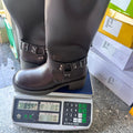 autumn new arrival: knight boots, long boots, leather buckle detail, mid-calf motorcycle boots, vintage western cowboy boots