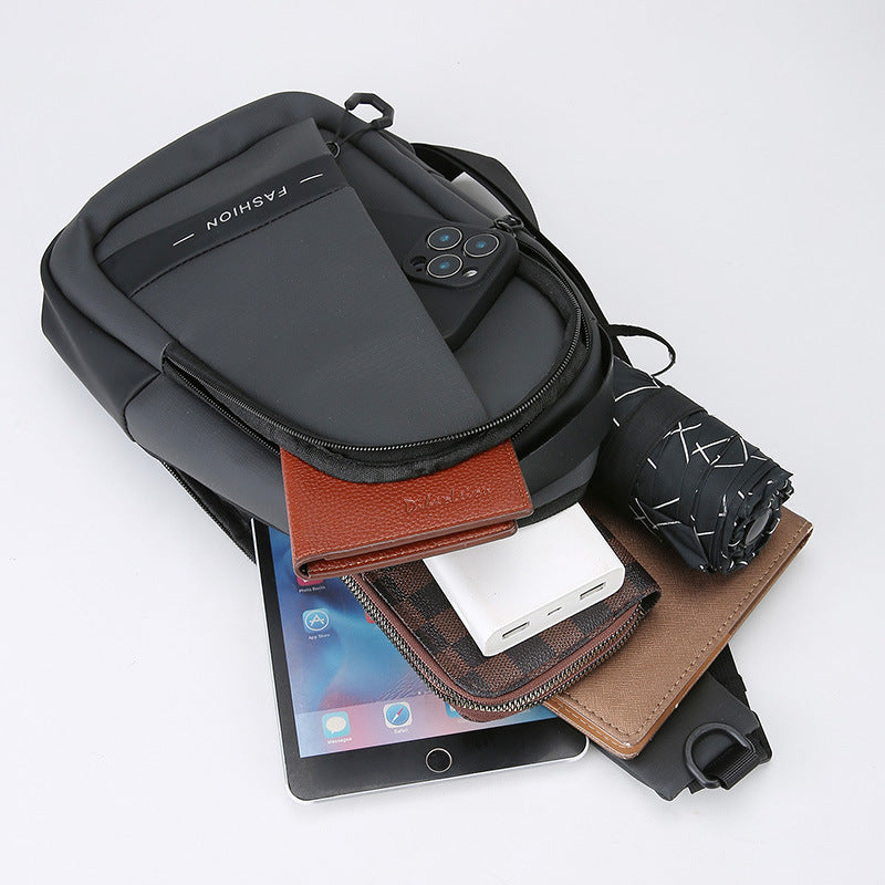 Cross-border new breast bag men's fashion casual business shoulder messenger bag youth large-capacity outdoor sports bag