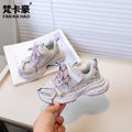 Vancahao kids' sneakers:  autumn new korean style girls' fashion pearl chunky sneakers, breathable running shoes
